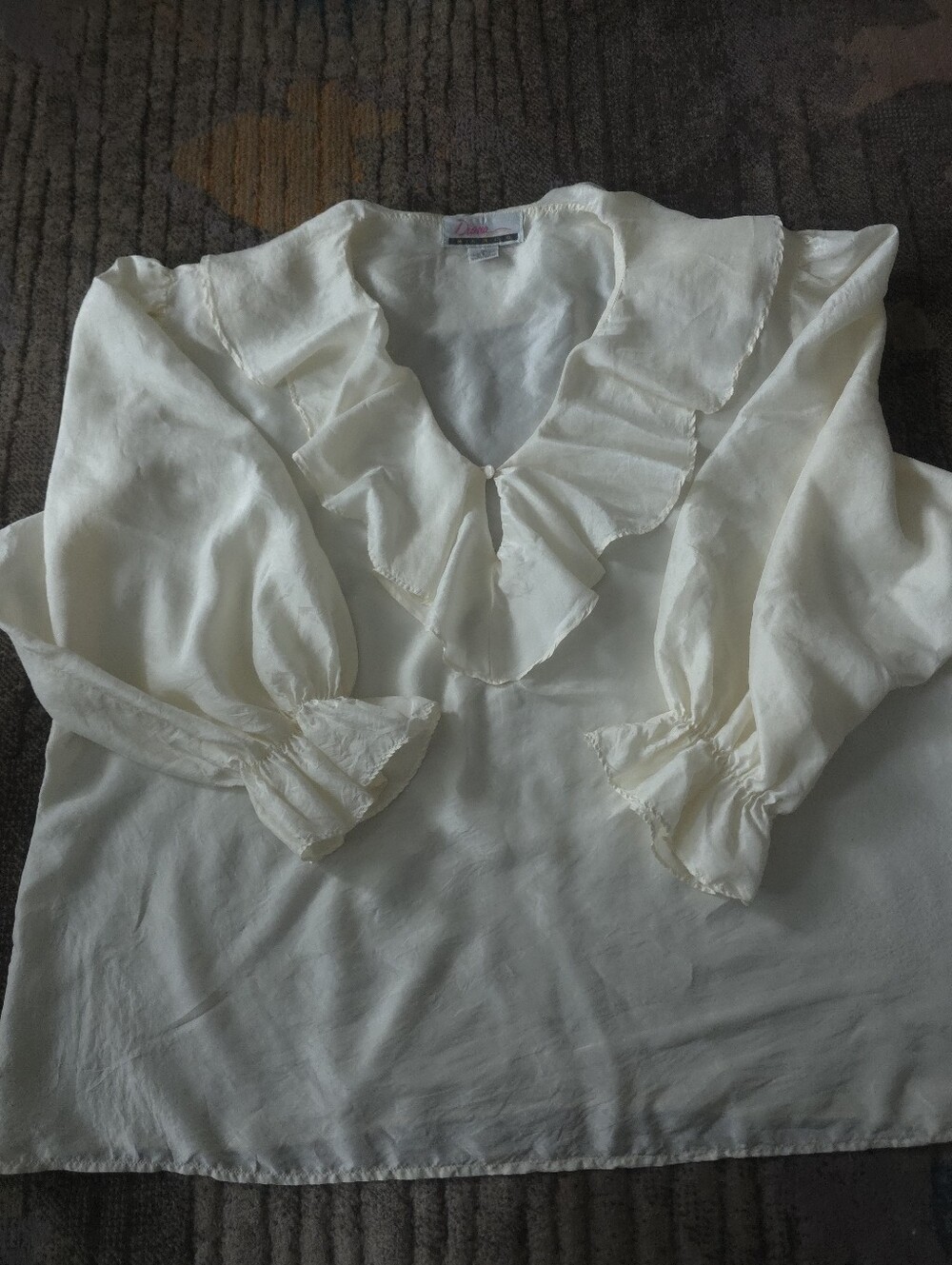 Vintage 100% Silk Cream Poet Shirt - Picture 4 of 6